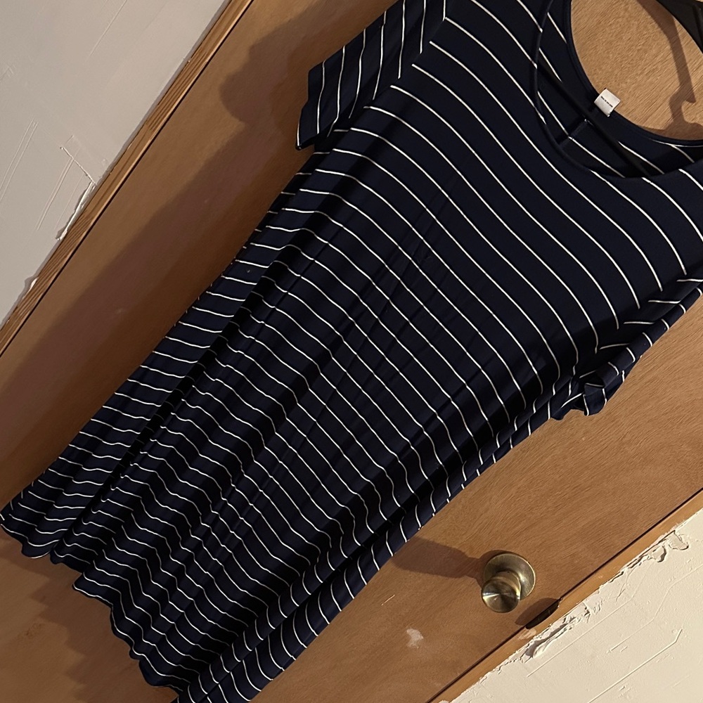 Old Navy Dark Blue and White Striped Dress